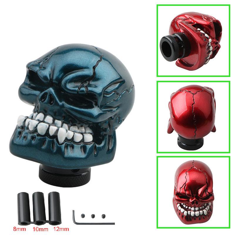 Car Skull Shape Head Manual Gearbox Shift Knob Manual Gear r Stick Shifter Lever Knob Big Teeth Ghost Skull Gear Shift Knob