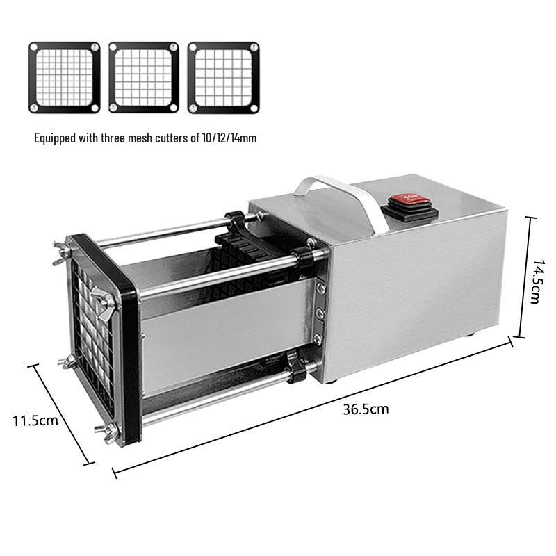 Commercial Stainless Steel Fruit & Vegetable Dicing and Slicing Machine for Potatoes, Radishes, Cucumbers, and French Fries