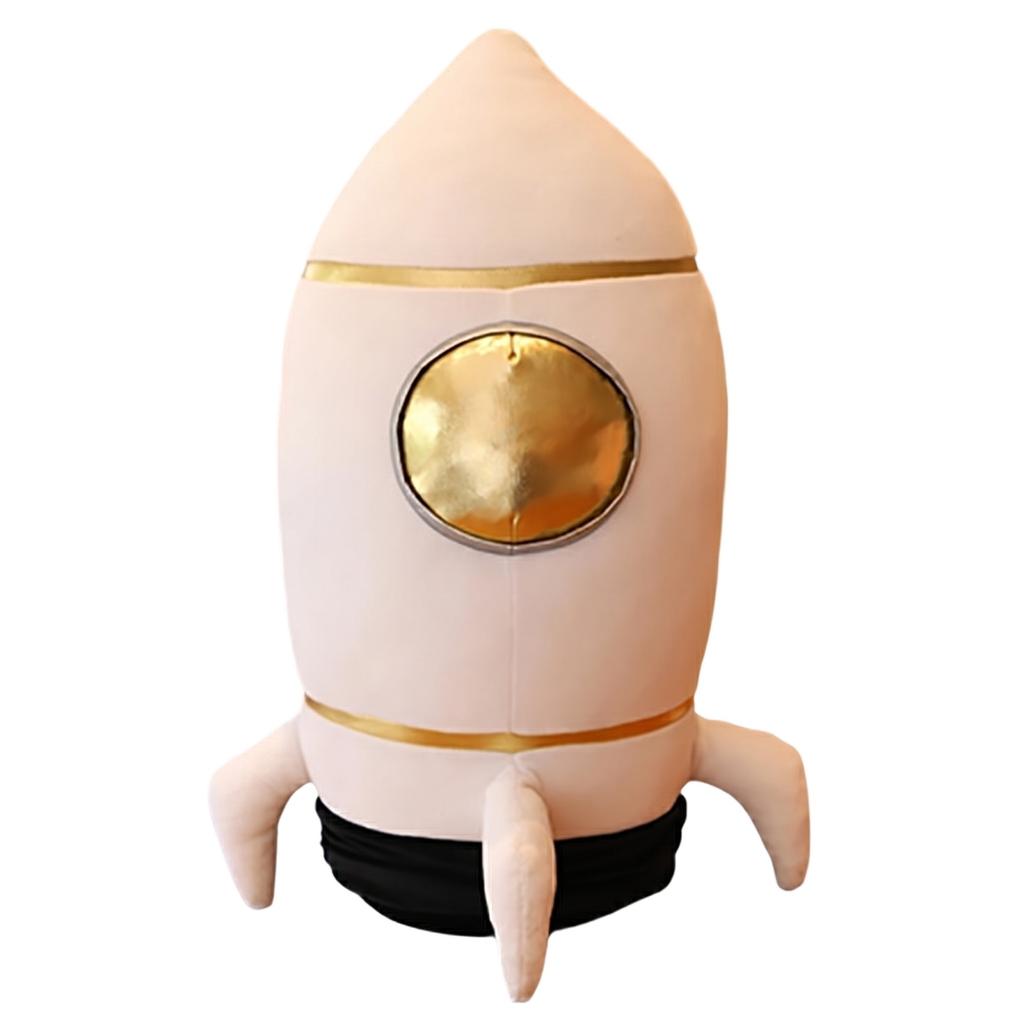Plush Rocket Ship Pillow Soft Stuffed Toy Cushion for Kids Bedroom Nursery Decorative Pillow for Children Birthday Gift