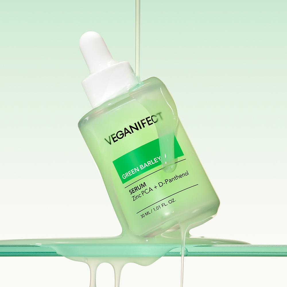 Veganer Effekt [Unreinheiten  Beruhigung  Talgkontrolle] Veganer Effekt Grüner Gerste Zink Serum 30ml