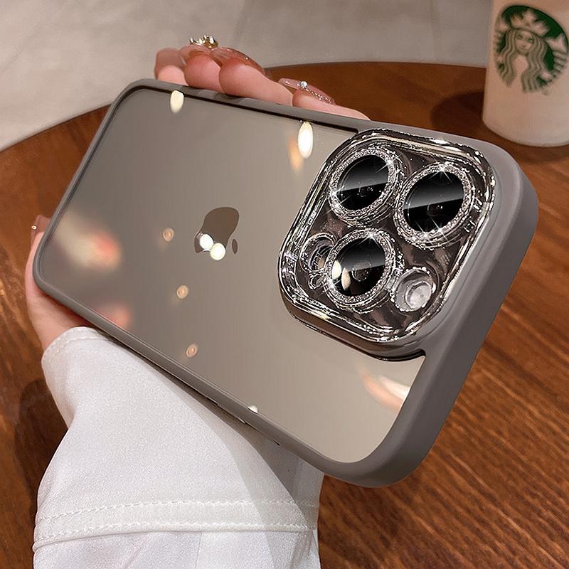 Husă de telefon transparentă cu sclipici de lux pentru iPhone 11 12 13 14 15 Pro Max Plus Huse de protecție cu diamant transparent rezistent la șoc