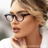 Vintage British lower half frame oval glasses frame female European and American tortoiseshell nerd glasses anti-blue light glasses frame