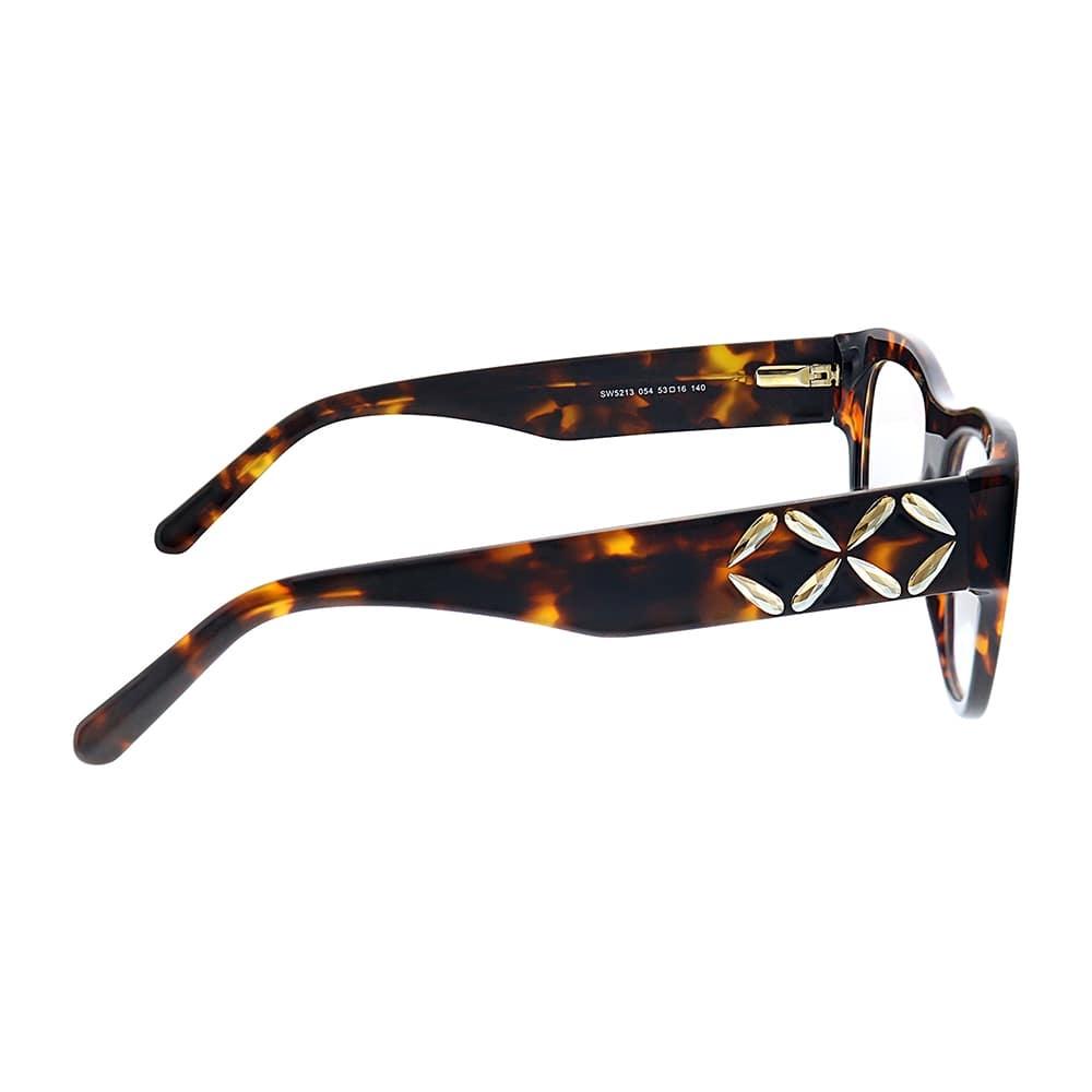 SwarovSki  Sk 5213 054 53mm Womens Square Eyeglasses 53mm Havana