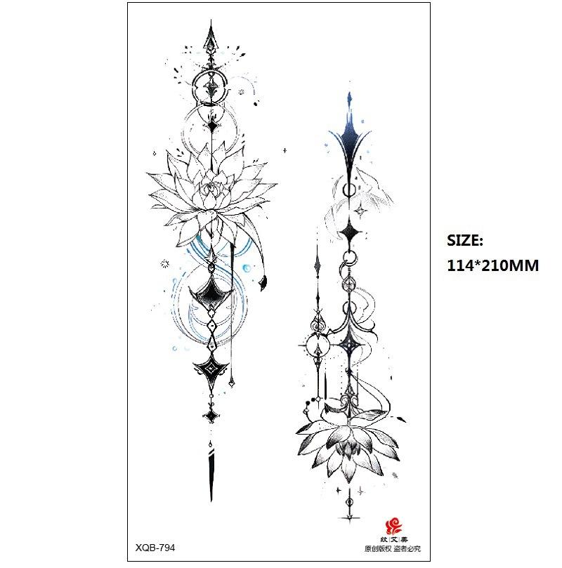 Emmy Black Series Butterfly Rose Flower Tattoo Sticker Set Water Transfer Paper