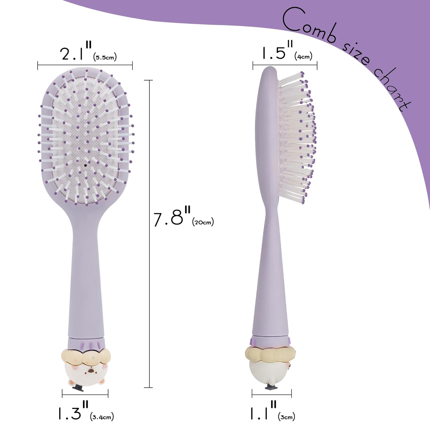 SHIDOW Small Hair Brush for Girls, Cute Detangler Brush with Massage Bristles, Portable Travel Hairbrush with Bear Handle for Wet or Dry Hair -