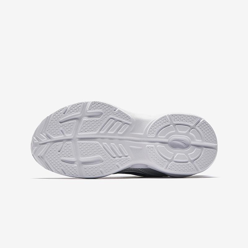 Anta Kids Synthetic Leather Fabric Trendy Versatile Lightweight Shock Absorbing Low Top Running Shoes Men sneaker Deep-Navy-Blue Silver A12445577-1