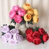 44cm Height Simulation Flower 7 Heads Peony Buds Wedding Bouquet  Desktop Ornament