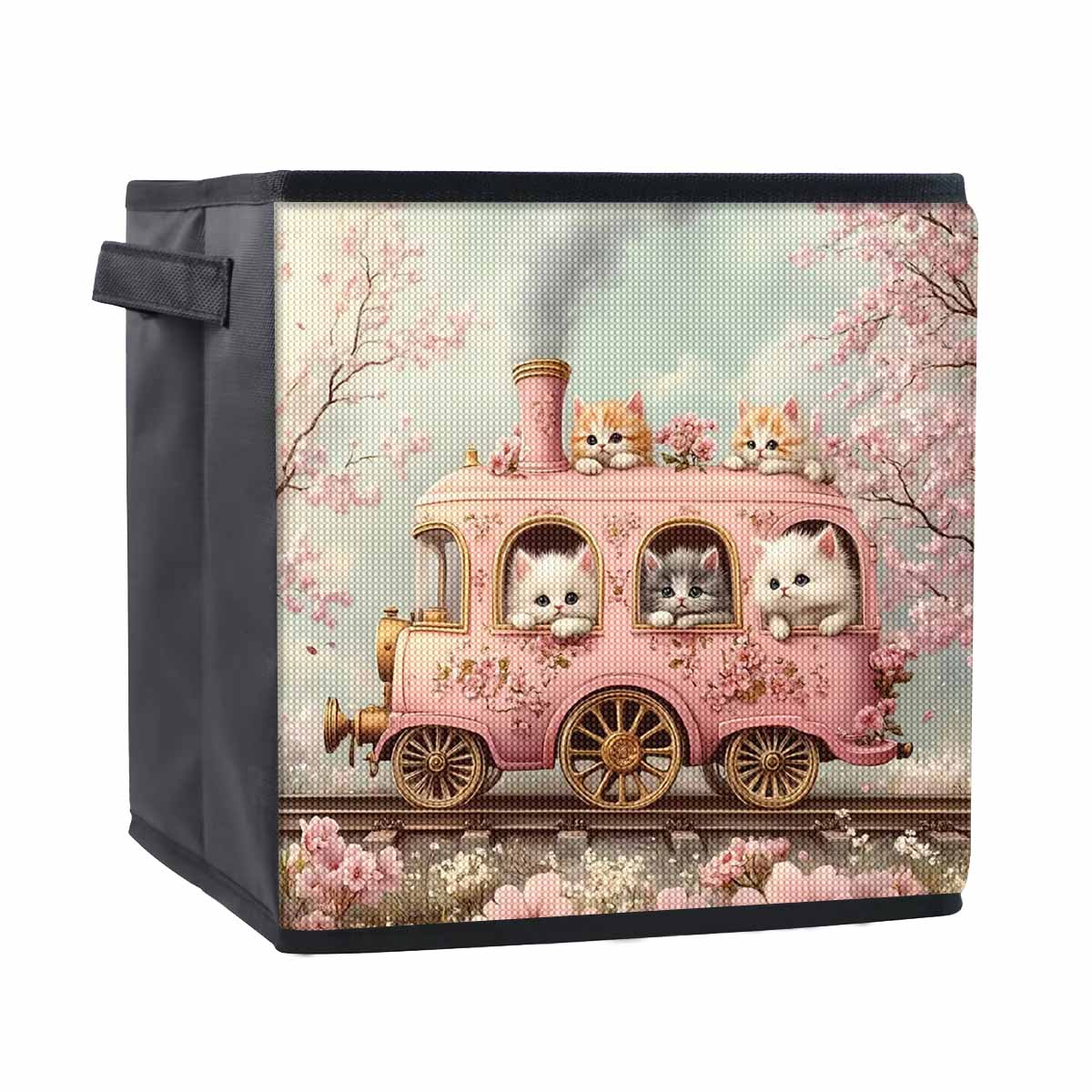 

The Pink Little Train 5D Diamond Painting Storage Basket Full Round Drill Mosaic Diamond Embroidery Cross Stitch Kits Home Decor Home Decor 25cmx25cm