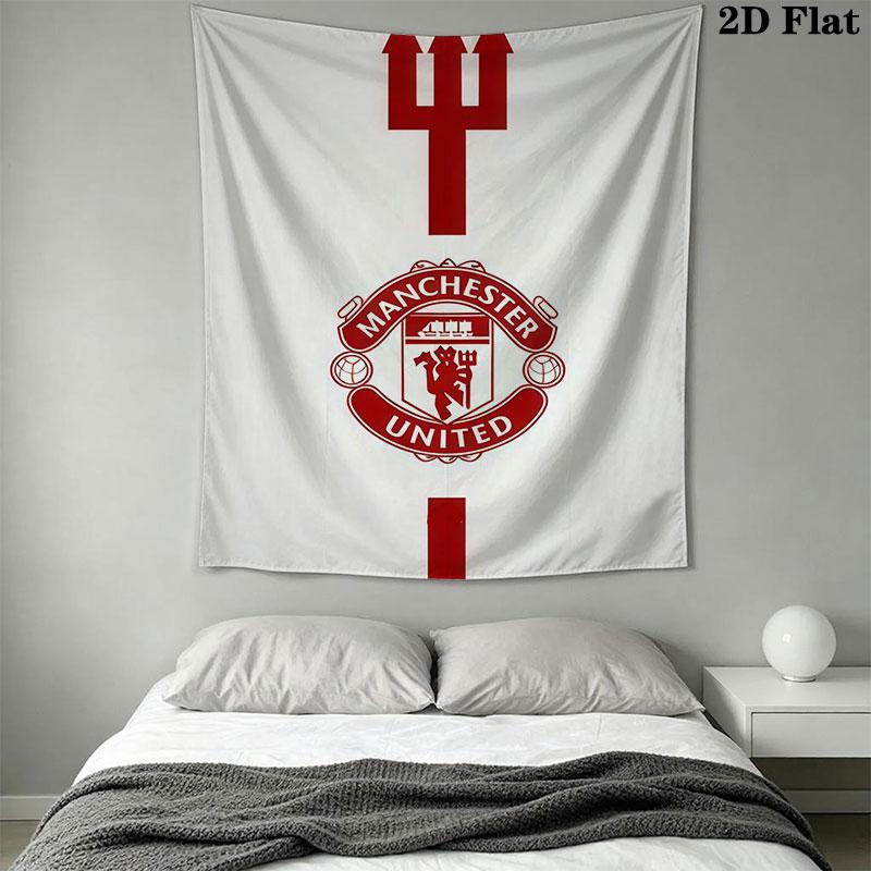 Man Utd F Wall Hanging Printed Fabric Blanket Decorative Tapestries for Bedroom Living Room Home Decor