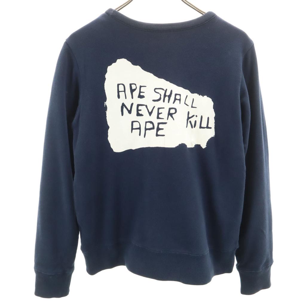 A BATHING APE Long sleeve reversible sweatshirt trainer gray Men's Used