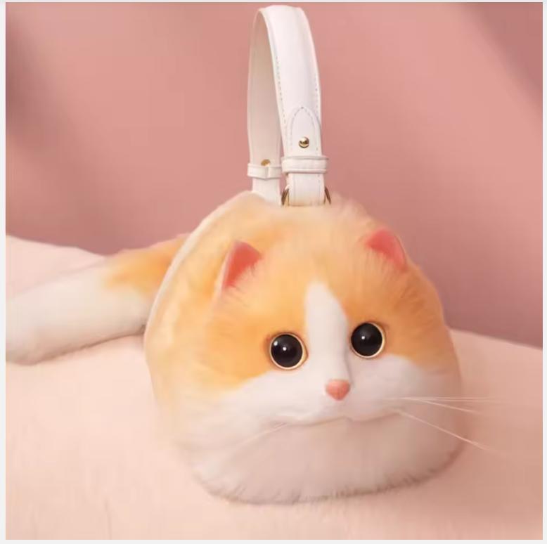 

Сумка на одне плече Жіночий дизайн Маленька чоловіча сумка-месенджер Універсальна Ручна робота Осінньо-зимова Плюшева Мила Сумка з котиком 31*17*15CM