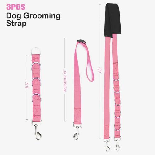 

Portable Adjustable Pet Grooming Belt Dog Bathing Traction Band with D Rings Secure Strap for Salon Home Use Harness Supplies рожевий