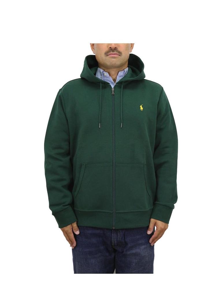 Polo Ralph Lauren Jersey Hoodie with Embroidered Pony Size Green Men's Full-Zip Logo, Small, (Product Code 01020066)