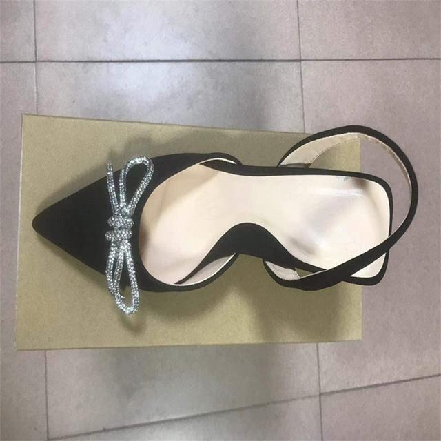 

Роскошный дизайн женские туфли на высоком каблуке летние новые сексуальные туфли с острым носком свадебные женские туфли модные туфли со стразами и бантом на одном пушечном узле 35 чёрный