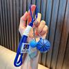 Keychain Sports Pendant with Braided Rope Metal Carabiner Mini Basketball Golf Clubs Charm Key Chain Bag Hanger Accessory