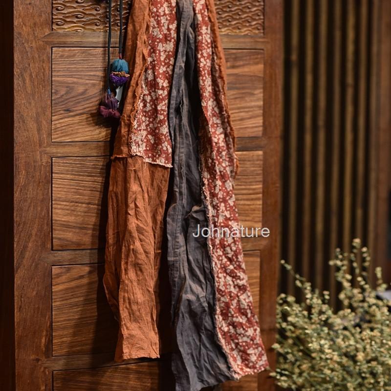 

Женские шарфы Johnature с цветочным принтом, винтажные шарфы