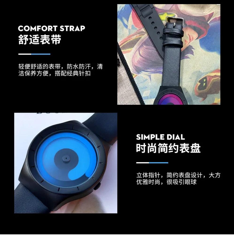 New Trend Unisex Fashion Watch for Men Women Starry Sky Swirl Element Dial Sports Mens Watch Womens Quartz Wristwatch Waterproof