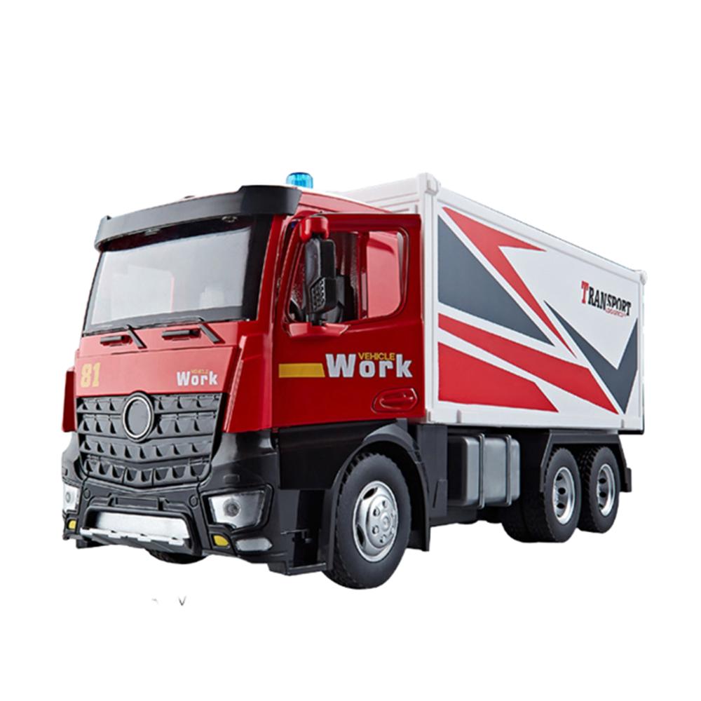 

1/18 Scale Container Truck Model Toys Rubber Tires Cars Decoration Toy With Light And Music Function Vehicle For Adult Kid Gifts червоний