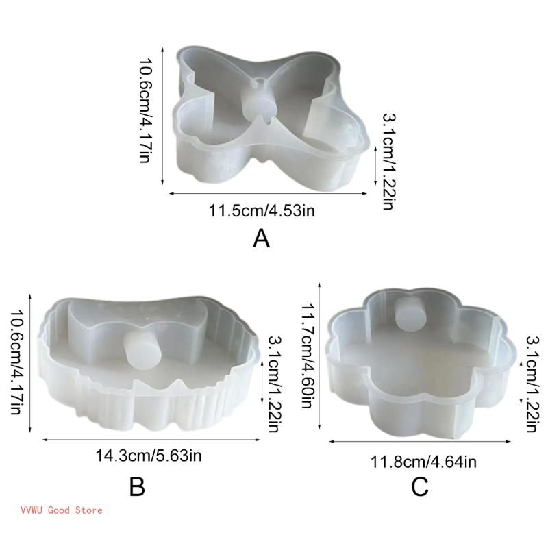 Candlestick Silicone Mold Stand Mould Butterfly/Heart/Clovers Holder Gypsum Molds Home Decorations Mould