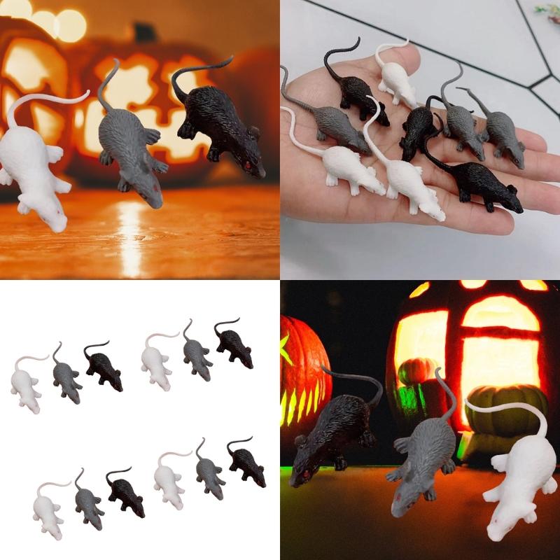 Bulk 12 Pieces Halloween Spiders Toy Assortment for Funny Goodie Bags Halloween Dark Craft PVC Spiders