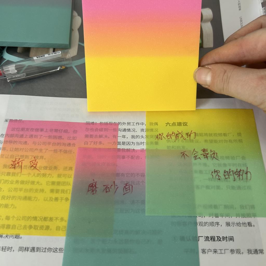 50sheets PET Transparent Sticky Notes Perspective Waterproof Clear Fluorescence Memo Pad Stationery School Office Supplies