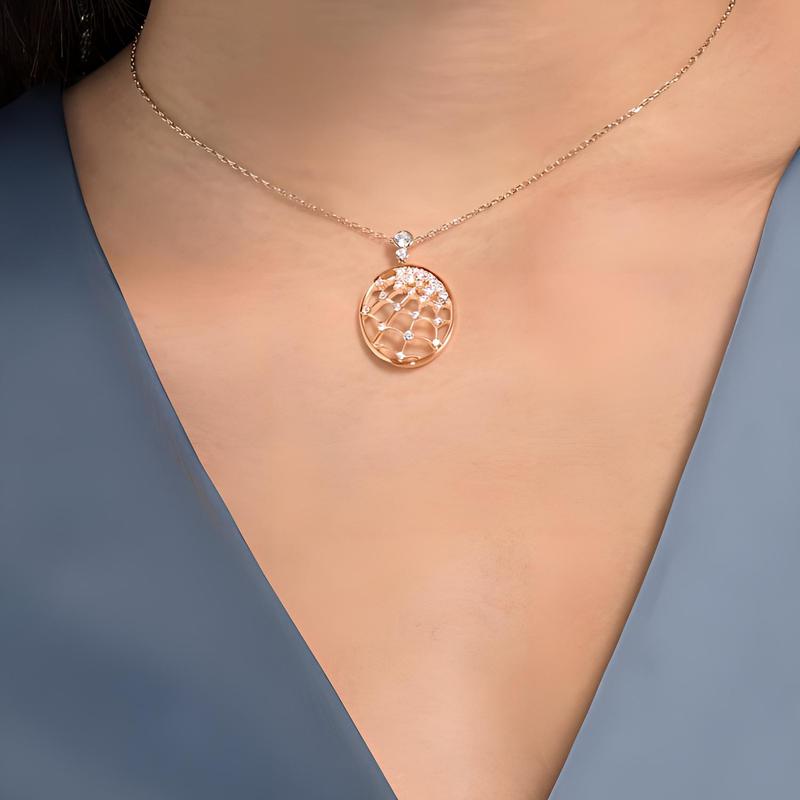 Swarovski Dream Catcher Necklace Women's Pink Gold 5488405