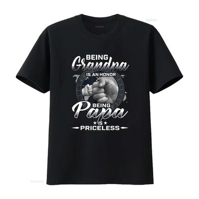 Being Grandpa Is an Honor Papa Priceless Father T Shirt Vintage Washed Versatile Casual Homme Unisex Soft Graphic