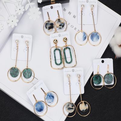 E1275 Early Spring Earrings, Simple Trend Acetic Acid Pattern Earrings, Fashionable Long Earrings