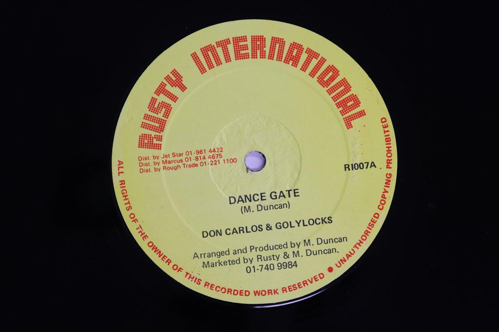 12inch Record DON CARLOS, GOLYLOCKS / MR. SPARLIN - Dance Gate / Twelve Tribes Of Israe RI007 RUSTY INTERNATI 1983 UK Reggae, Ska & Dub Used