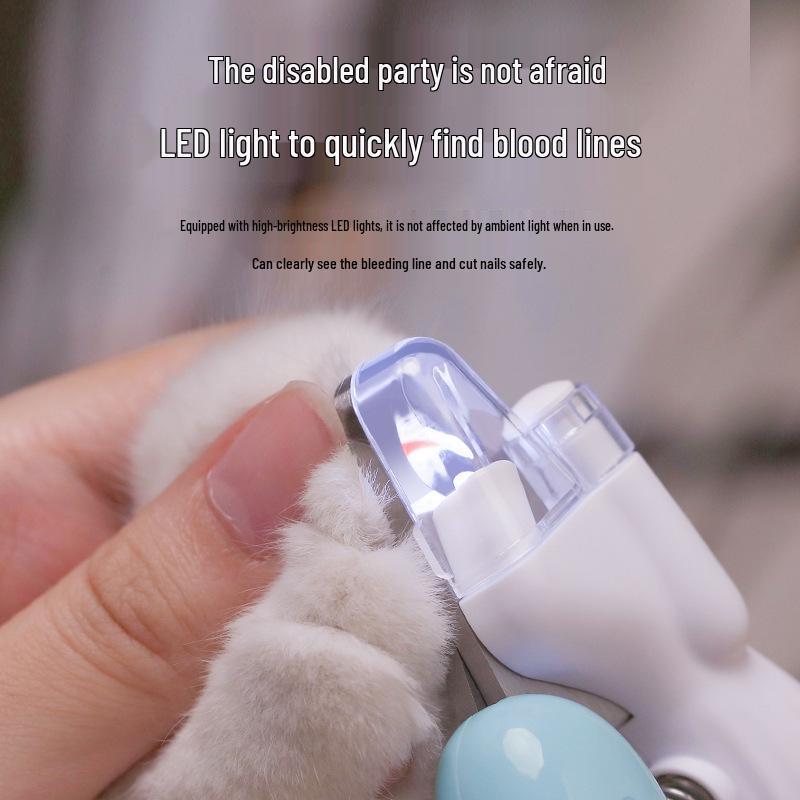 LED Cat & Dog Nail Clippers with Anti-Bloodline Light and Grinder Kit