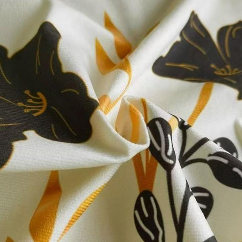 Lotus Printed Guzheng Cover Chinese Zither Dust Proof Protector Elegant Flannel Soft Piano Keyboard Cover for Women Home Decor