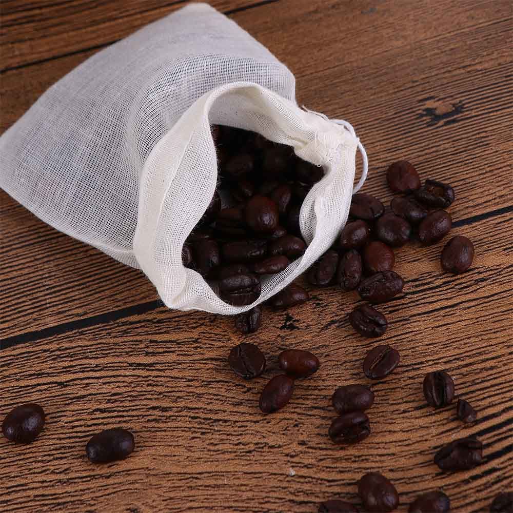 For Party Tea Wedding Home Supplies Tea Filter Unbleached Food Packing Bags Muslin Bag Sachet Bag Drawstring Bags Cotton Pouch