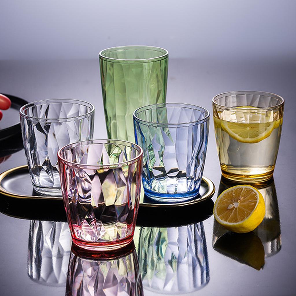 Unbreakable Drinking Glasses 210ml Acrylic Shatterproof Water Tumblers Reusable Fruit Juice Beer Champagne Cup for Bar