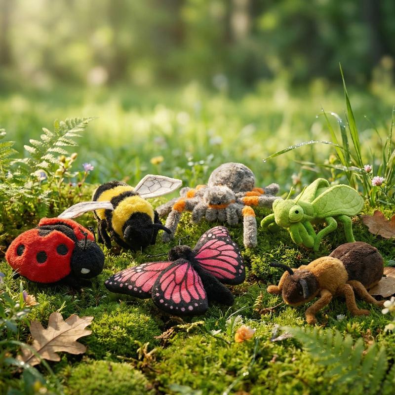 Funny Six Series Insects Plush Toys Realistic Simulation Animal Doll Simulation Ladybug Spider Dolls Birthday Gifts For Children