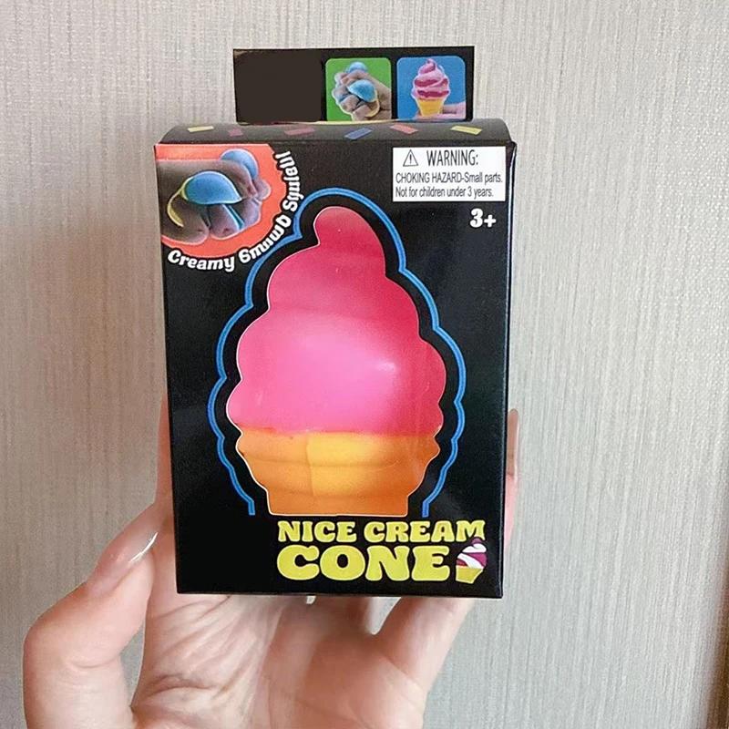 Kawaii Ice Cream Cone Squishy Toy Series Confirm The Style Blind Box Stress Relief Fun Toys Mystery Box Surprise Gift