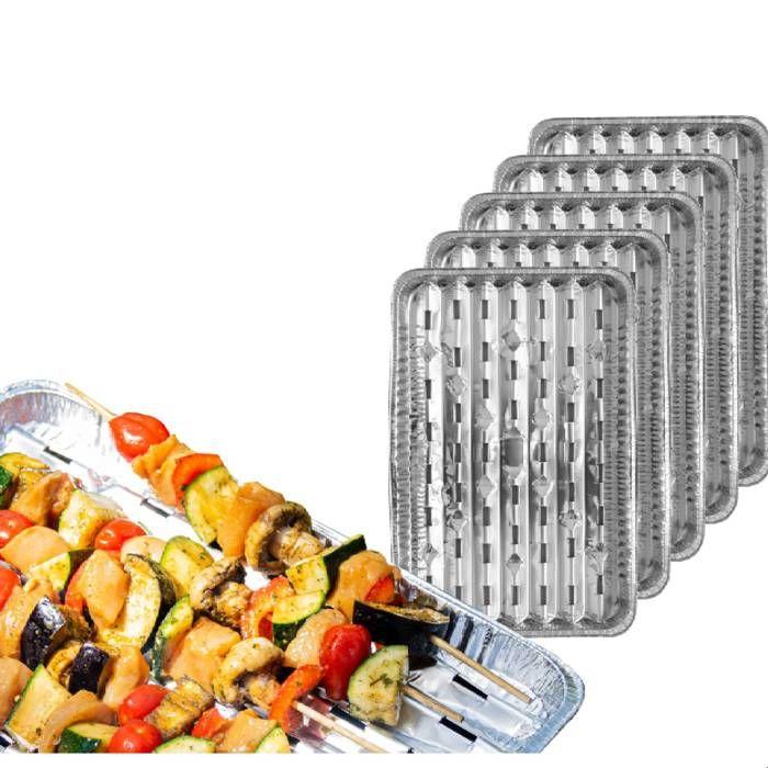 Plaque cuisson barbecue - Nipter - Rectangle - Aluminium - Lot de 25 - 34,1 x 22,9 cm
