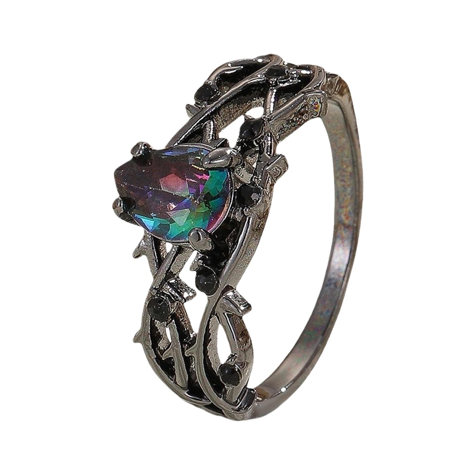 

Винтажные кольца Модная бижутерия для свиданий Сплав Текстура Удобные кольца Подходят для добавления цветового акцента к любому образу 6