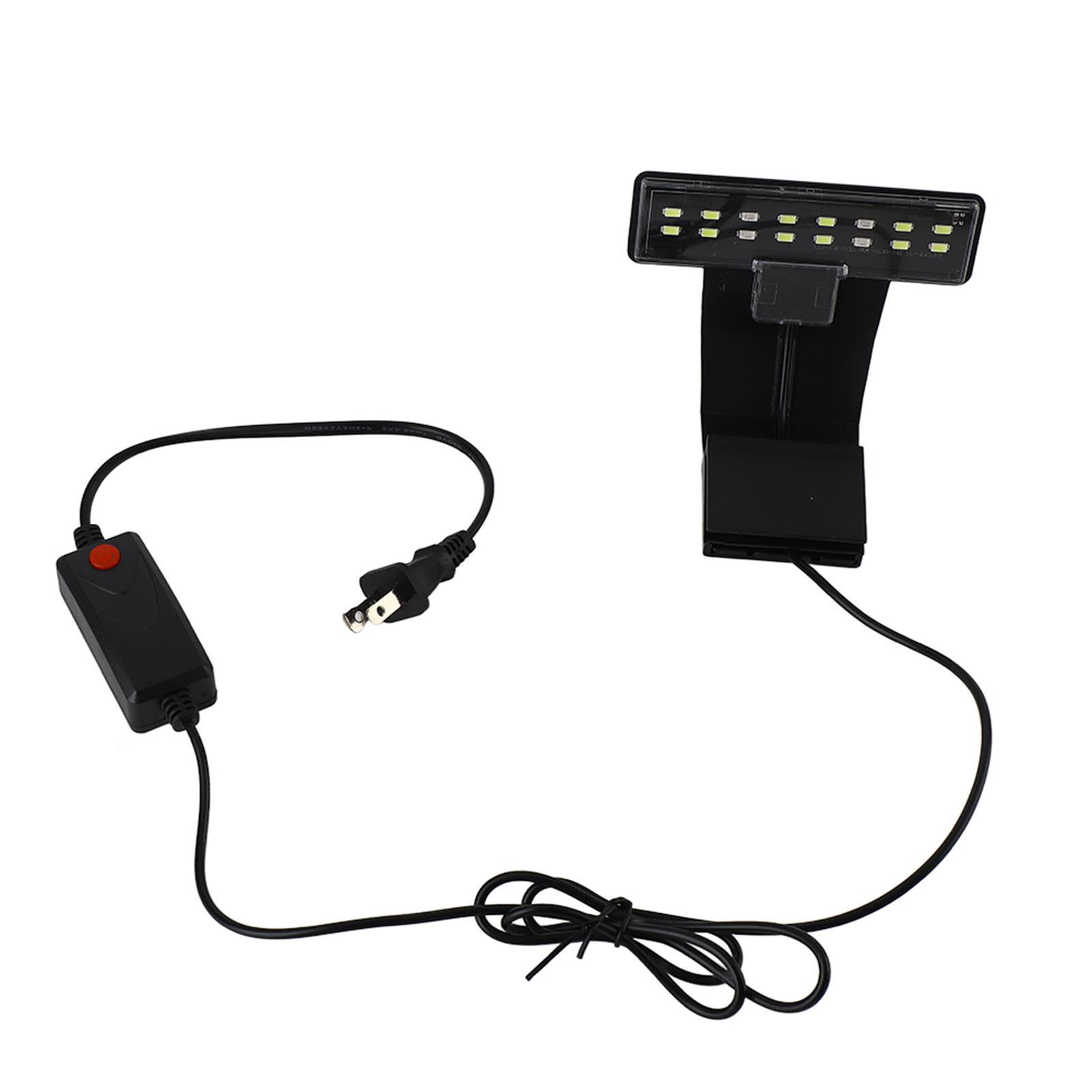 

LED Fish Tank Light Mini Ultra-thin Clip-on Aquarium Lighting High Brightness Clip-on Light for Water Plants Energy Efficient US Plug