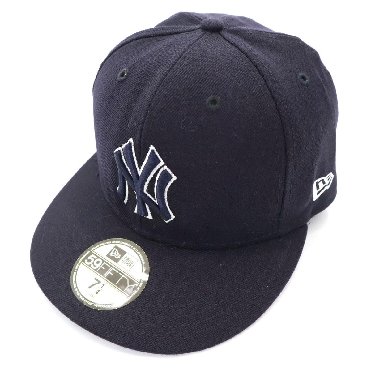 

NEW ERA 59FIFTY New York Yankees wool cap 7 1/4 black Men s Used