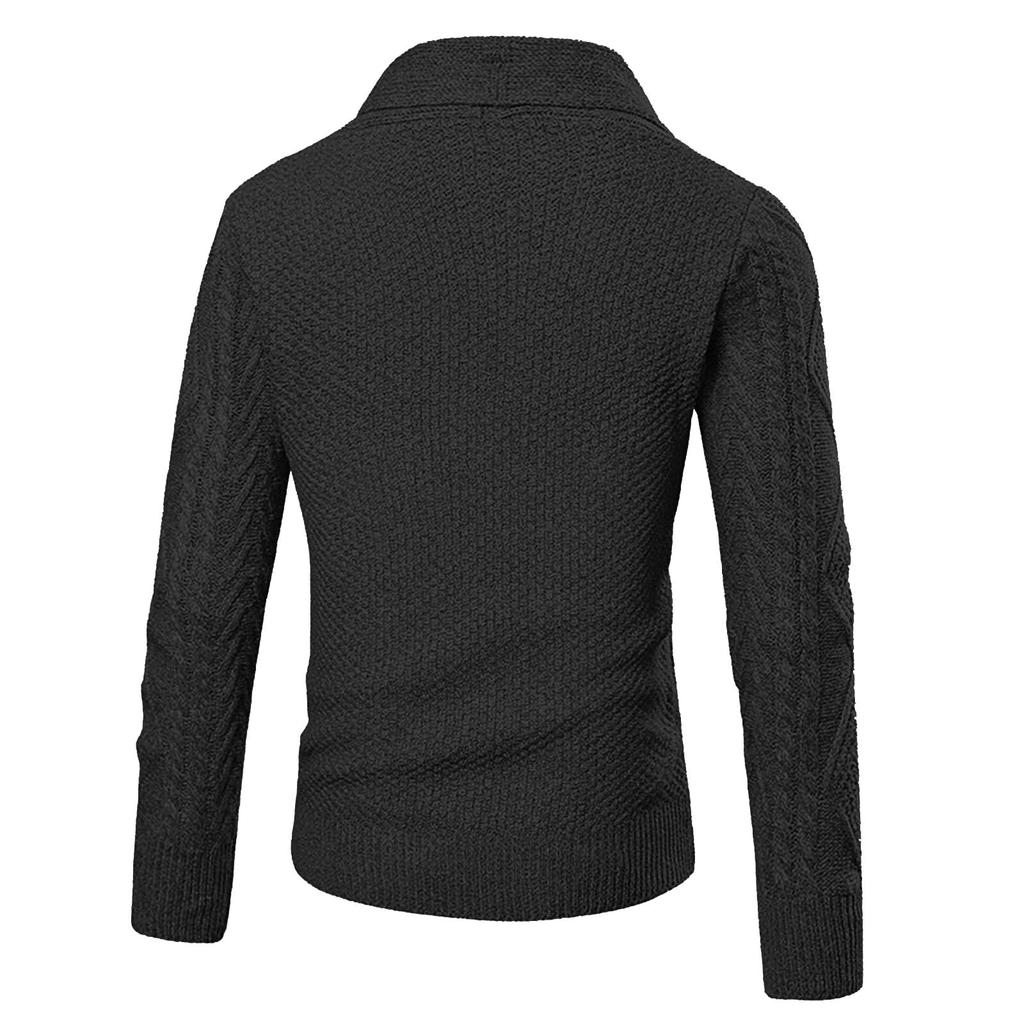 Autumn And Winter Men's Fashion Loose Cardigan Warm Lapel Hooded Jacket Sweater