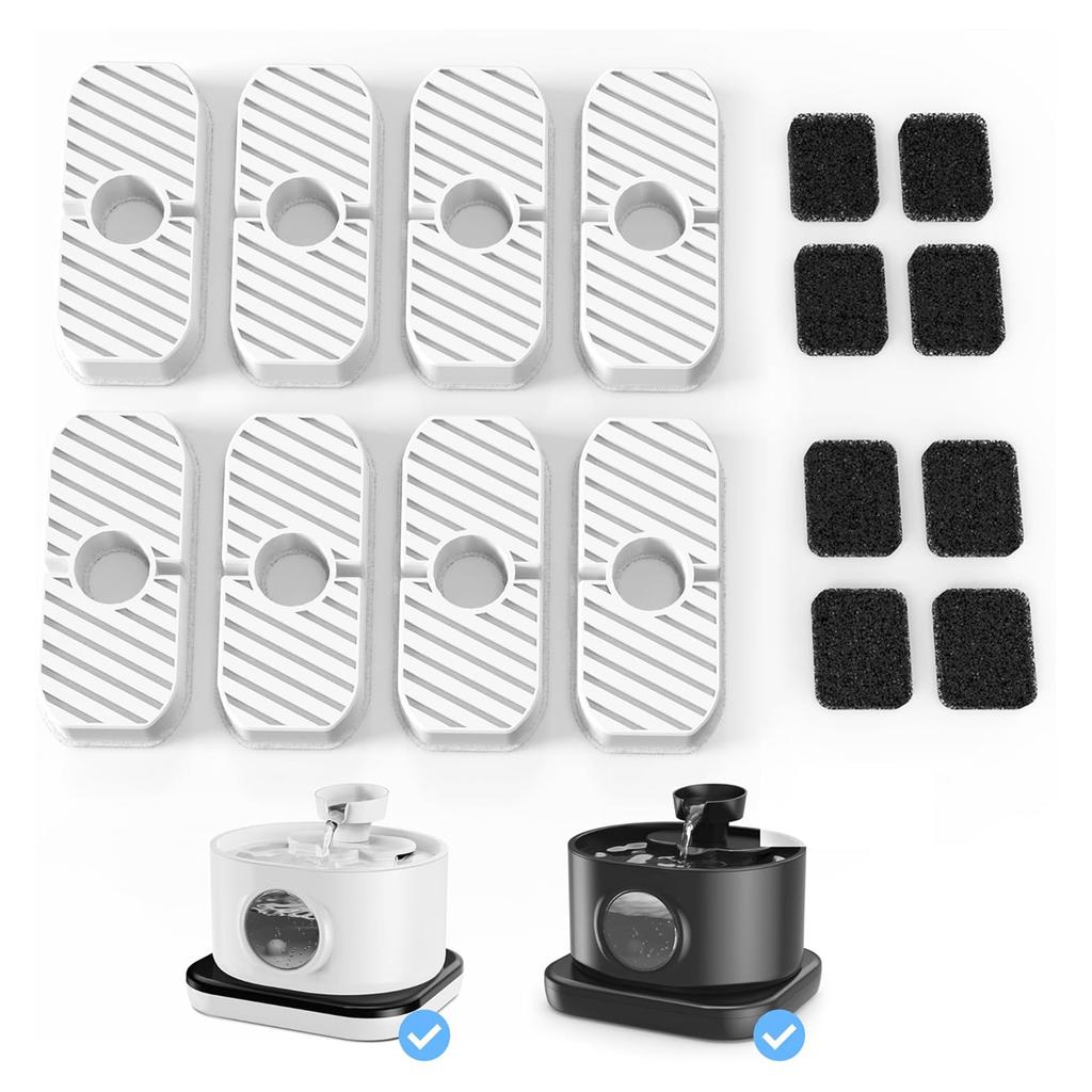 Replacement Filters and Sponges for Automatic Cats Water Fountain Battery Operated Pet Water Dispensers Accessories