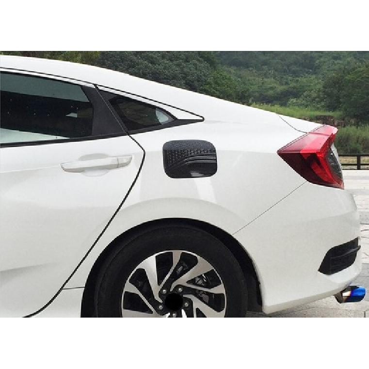 10th Carbon Fiber Fuel Filler Door Cover Gas Tank Cap For Honda Civic 2016-