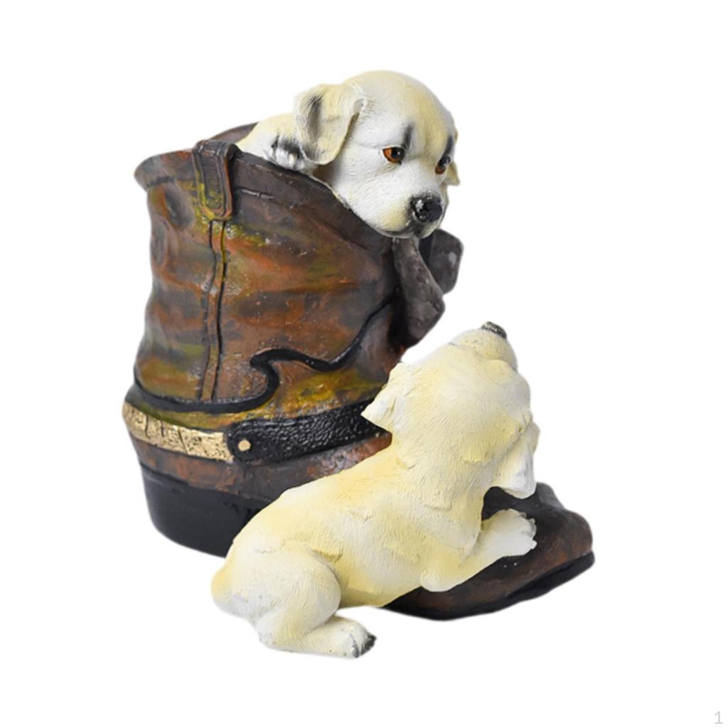Dog Figurine Piggy Bank Money Save Saving Pot for Coffee Table Entryway Bookshelf