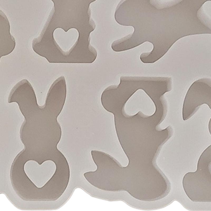 Bunny Candle Molds Non-stick Rabbit Mold 7 Cavities Silicone Home Parties Decorations Resin Mould Soap Making Supplies For