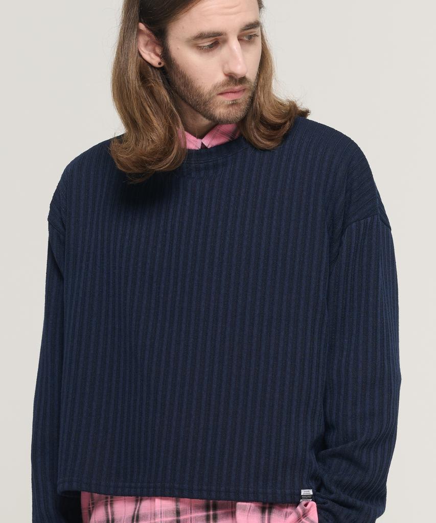 CARGOBROS Cb Ribbed Round Crop Over-The-Knit (Navy)