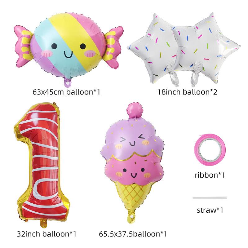 Ice Cream Candy Digital Balloon Set Children's Birthday Set Baby Shower Scene Arrangement