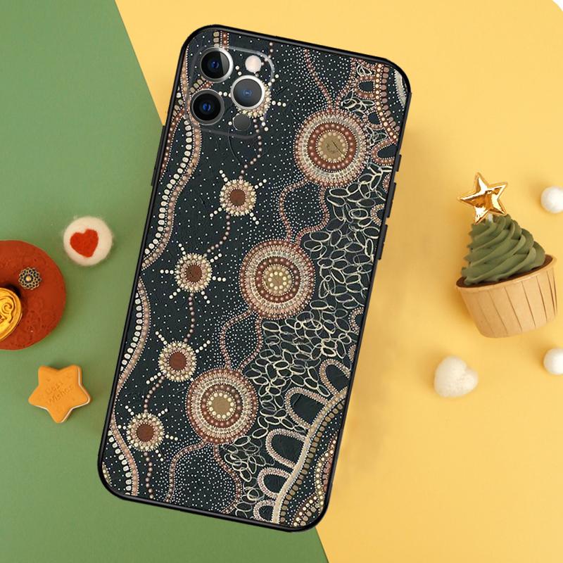 Aboriginal Art Print Phone Case For iPhone 17 16 14 13 12 11 15 Pro Max 12 13 Mini 16E 17 Air Shockproof Cover