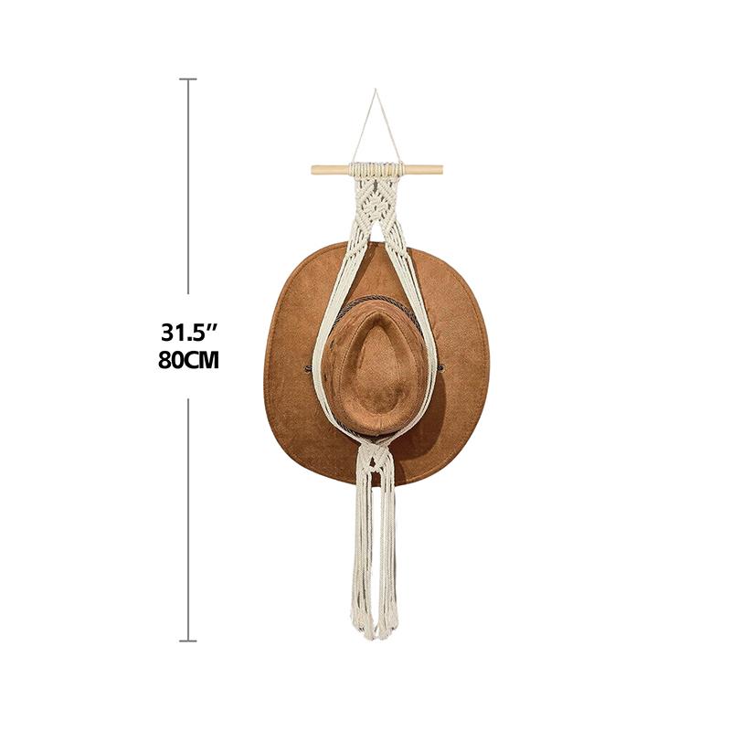 Nordic Style Boho Cotton Rope Hanging Caps Holder Organizer Display Hat Scarf Organizer Rack Macrame Tapestry Hat Hanger