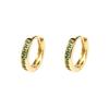 18K Gold Plated Copper Circle Earrings with Micro-set Colored Zircon