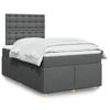 Box Spring Bed with Mattress Dark Gray 120 X 190 Cm Fabric